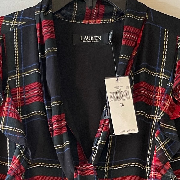 RALPH LAUREN TARTAN DROP-WAIST DRESS - Picture 5 of 6
